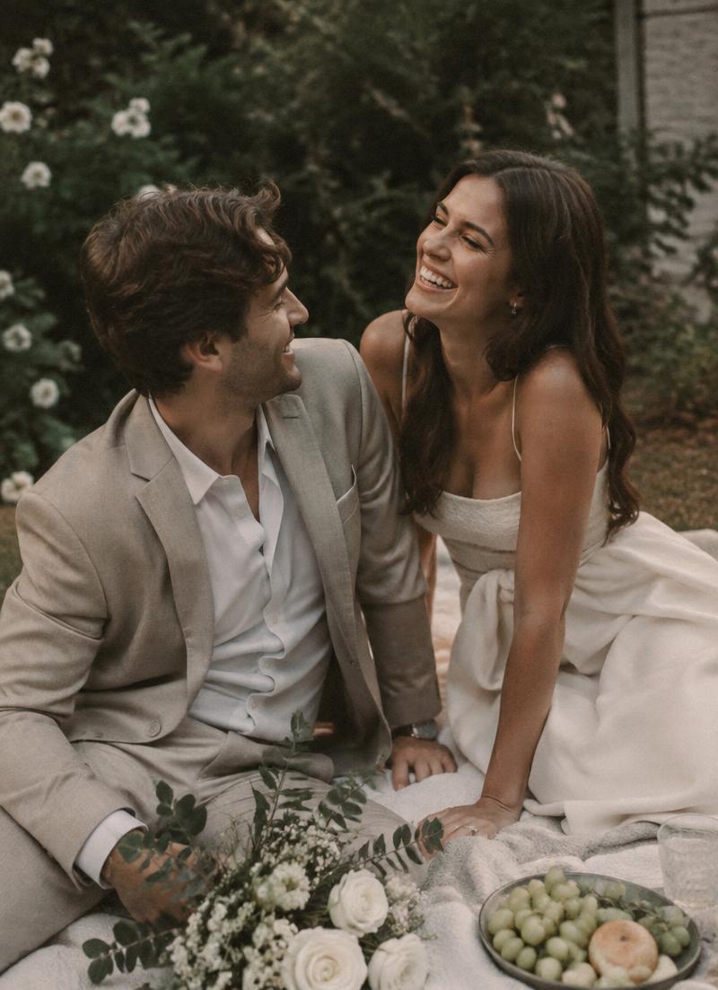 Laughter on a garden picnic